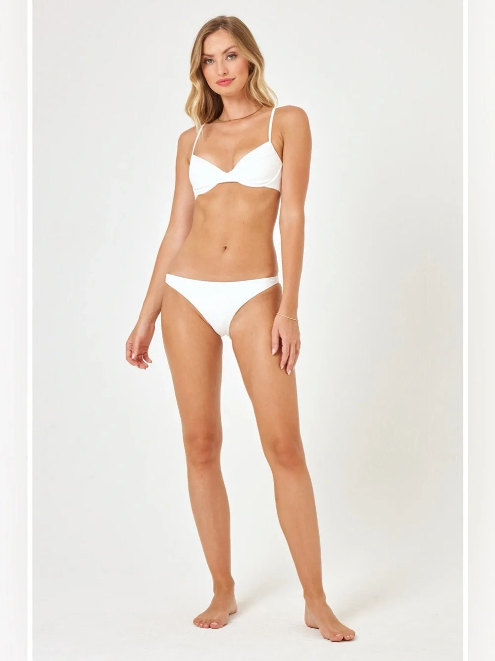 L*Space Bikini Set Missy Underwire Top & Camacho Bottom White Seashells L/XL